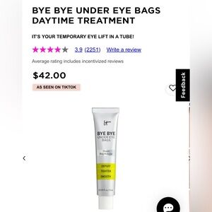 NWT it Cosmetics BYE BYE Under Eye Bags Daytime Treatment